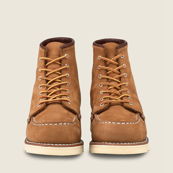 Red Wing Heritage Boots Khaki - Womens 6-inch Classic Moc - Short Chinook Leather - 1480-SEKRI